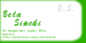 bela sipeki business card